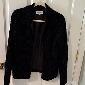 Black Faux Lamb Zip Jacket